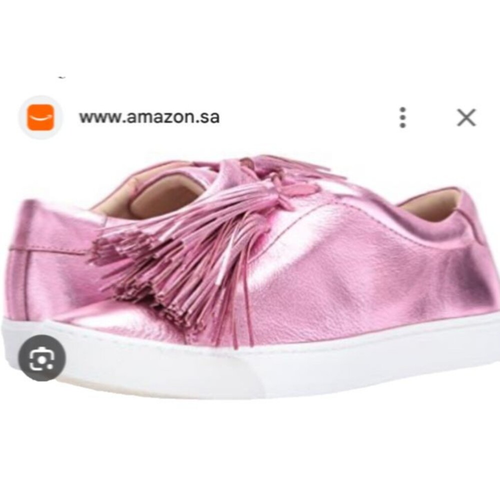 Loeffler Randall Logan Women’s Tassel Leather Sneakers size 8 Metallic Pink